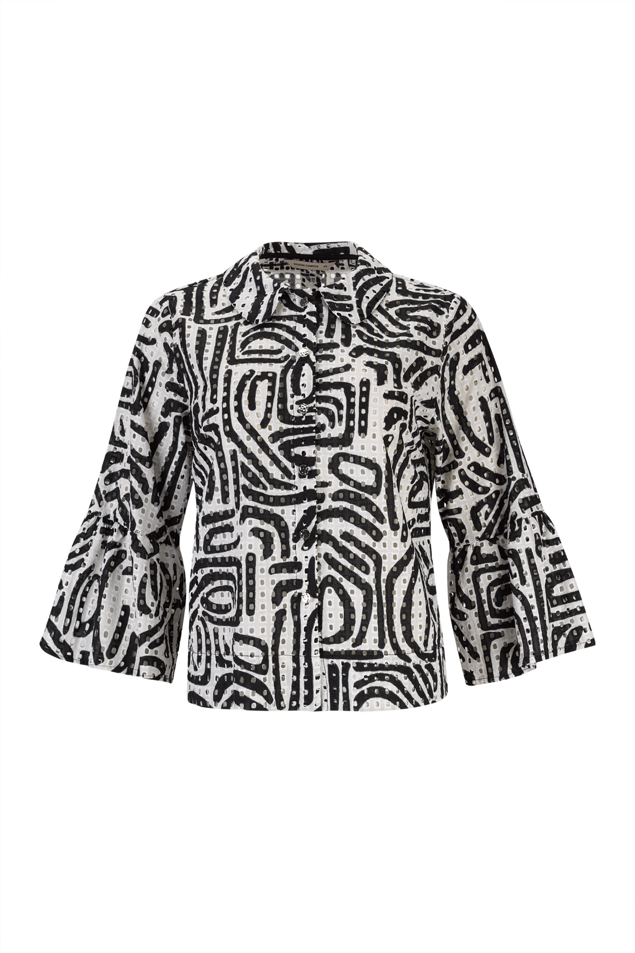 Cotton blouse with ethnic pattern