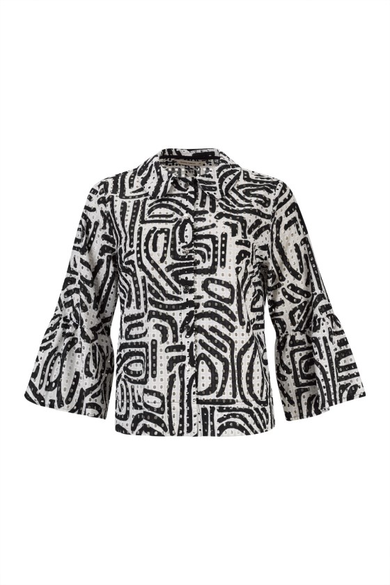 Cotton blouse with ethnic pattern