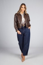 Shirt blouse with stripes and flowers