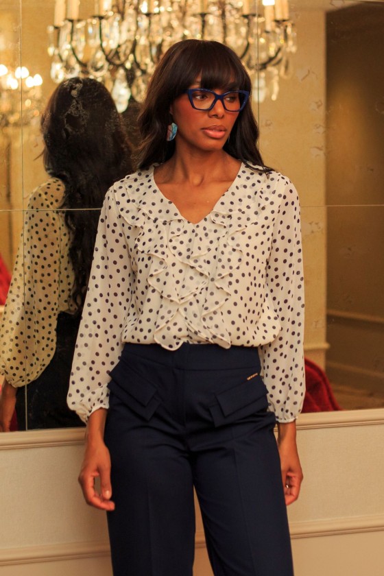 T�nica padr�o polka dot