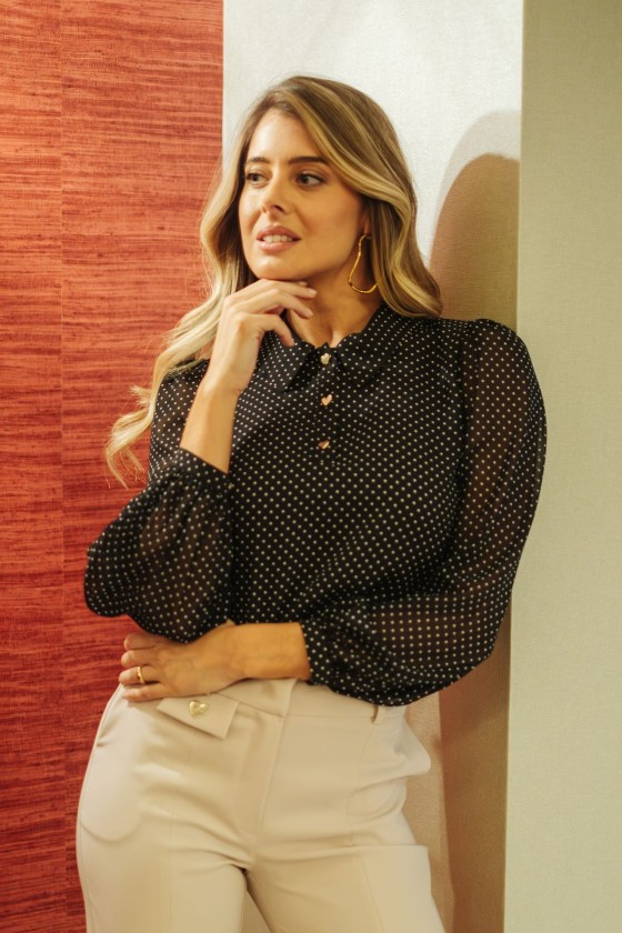 Blouse with heart buttons 