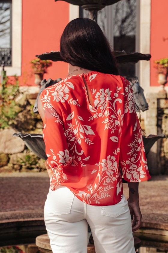 Túnica mangas com abertura