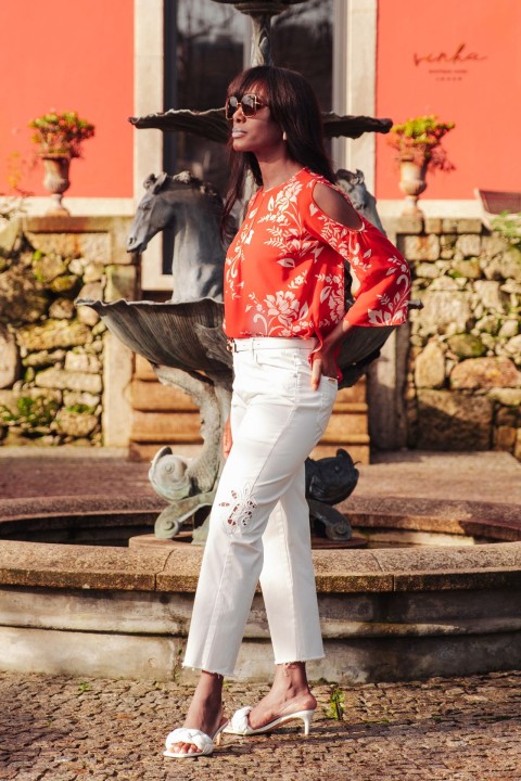 T�nica mangas com abertura