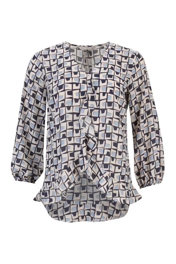 Túnica folhos e laçada