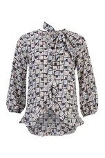 Túnica folhos e laçada