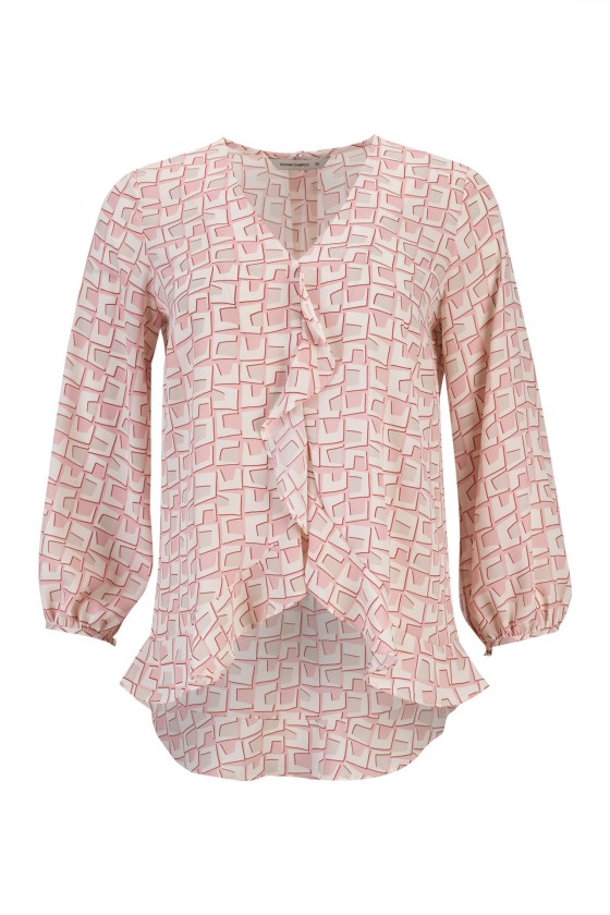 Túnica folhos e laçada