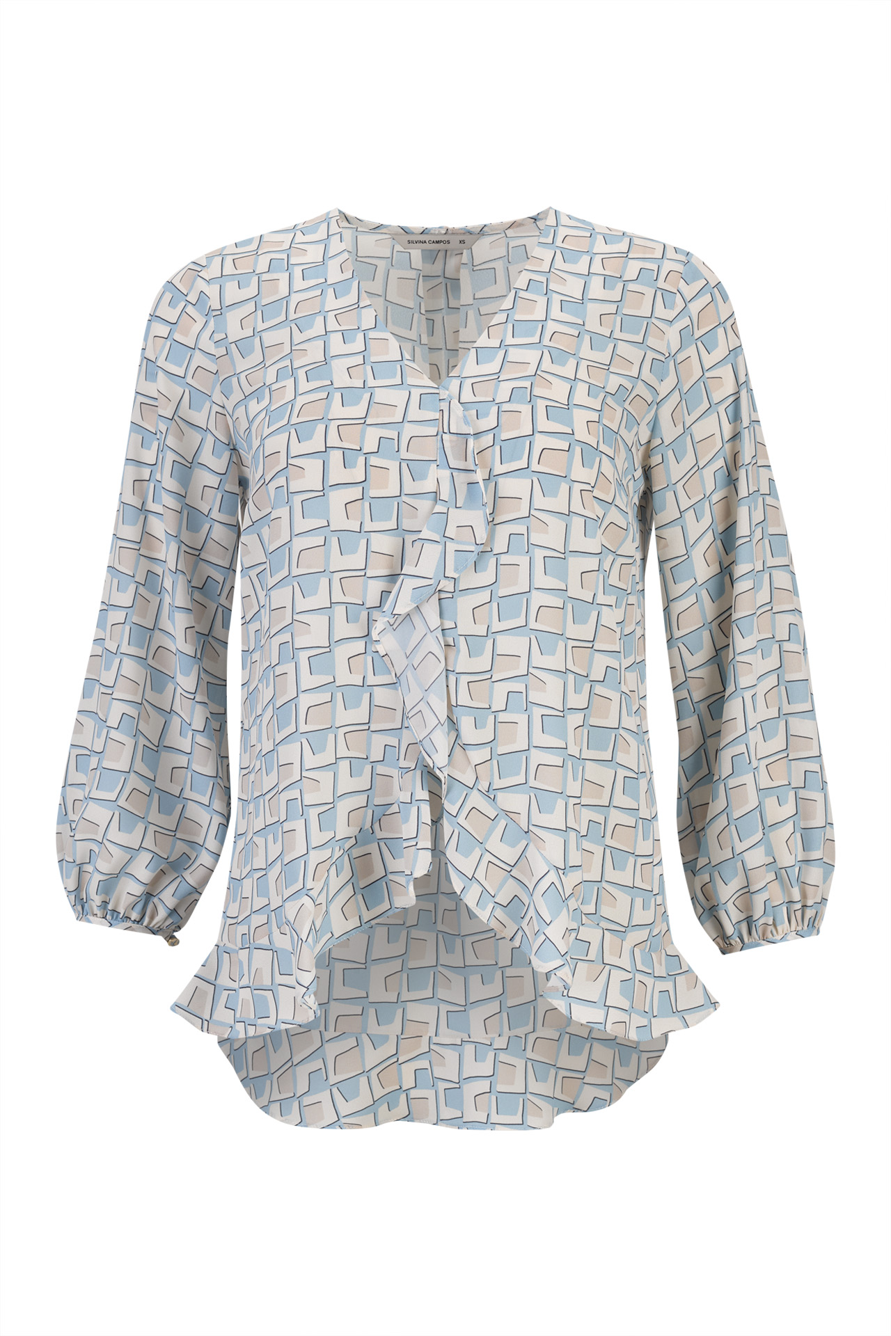 Túnica folhos e laçada