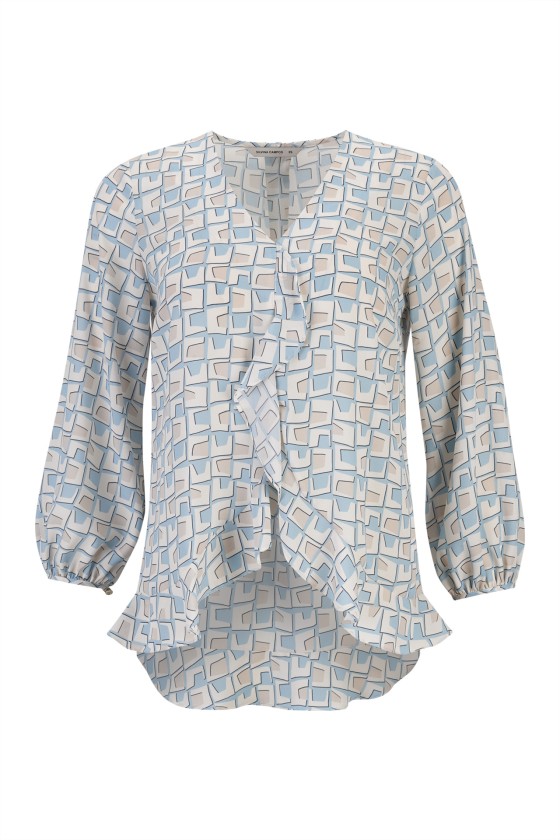 Túnica folhos e laçada