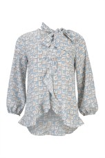 Túnica folhos e laçada