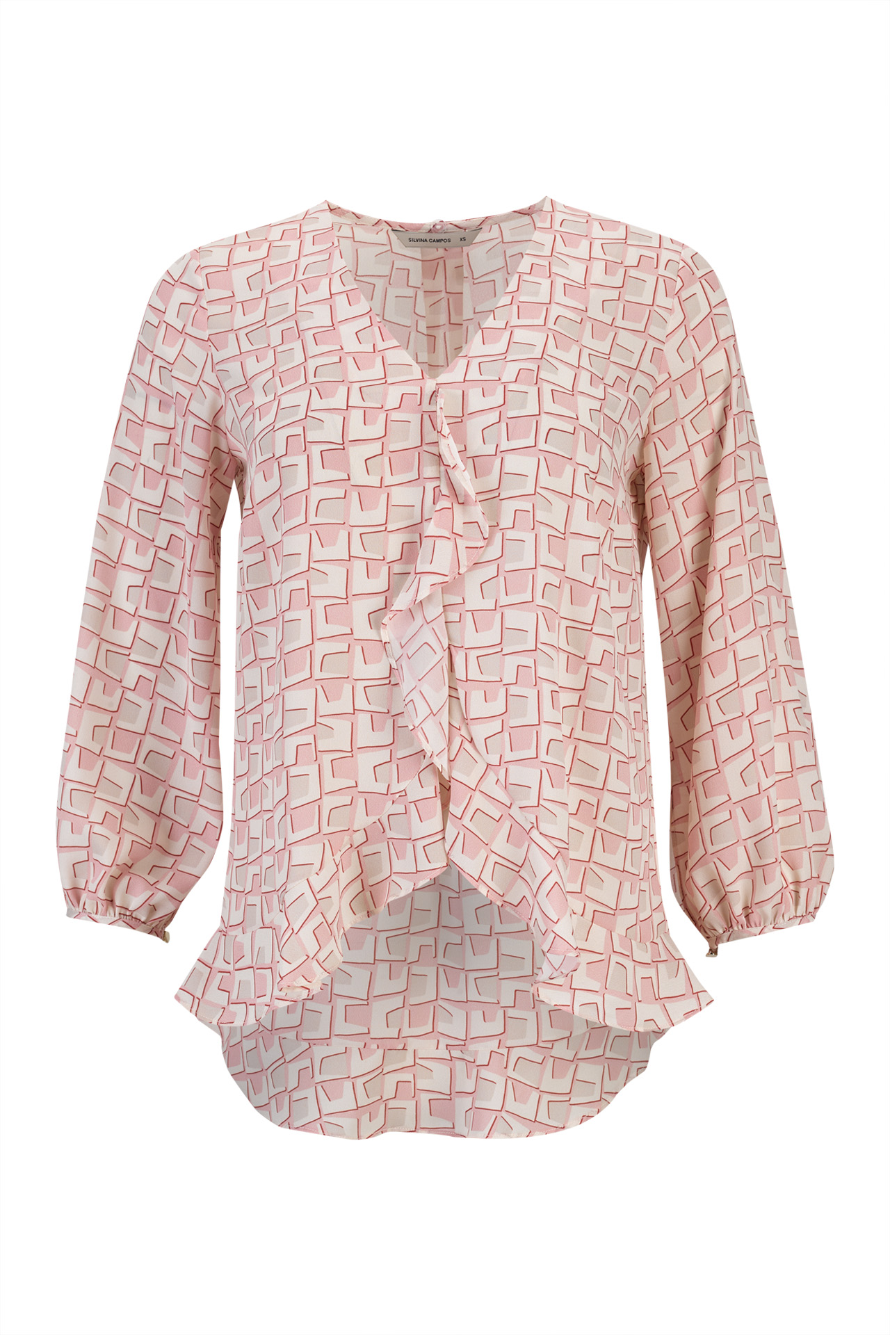 Túnica folhos e laçada