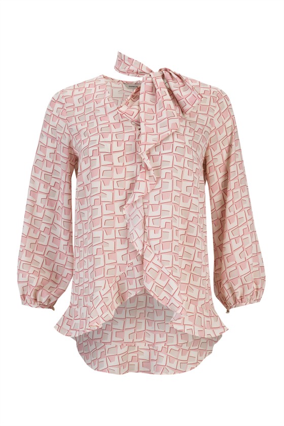 Túnica folhos e laçada