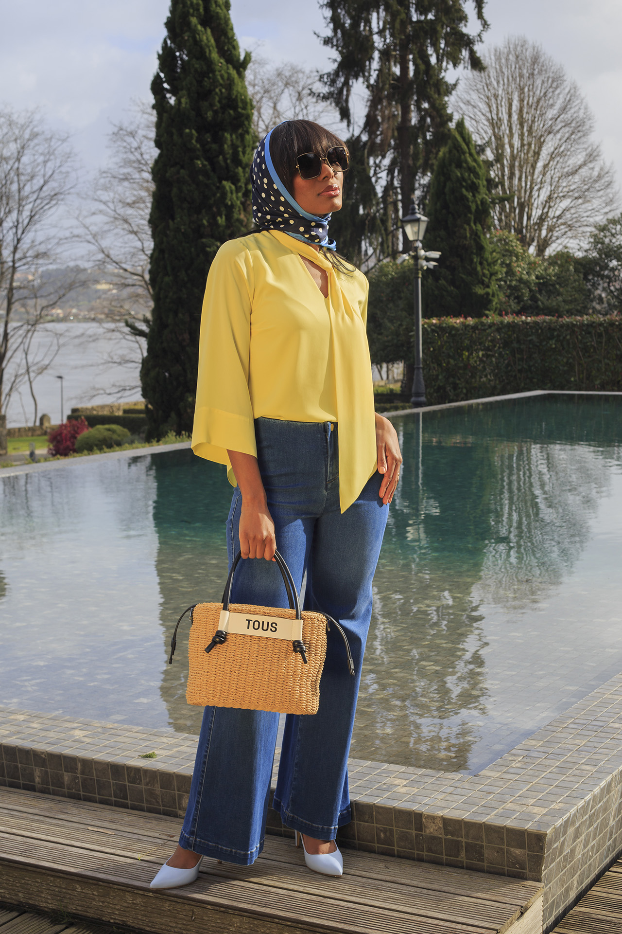 Túnica gola fita ajustável