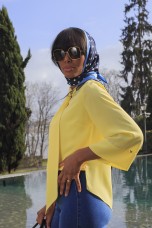 Túnica gola fita ajustável