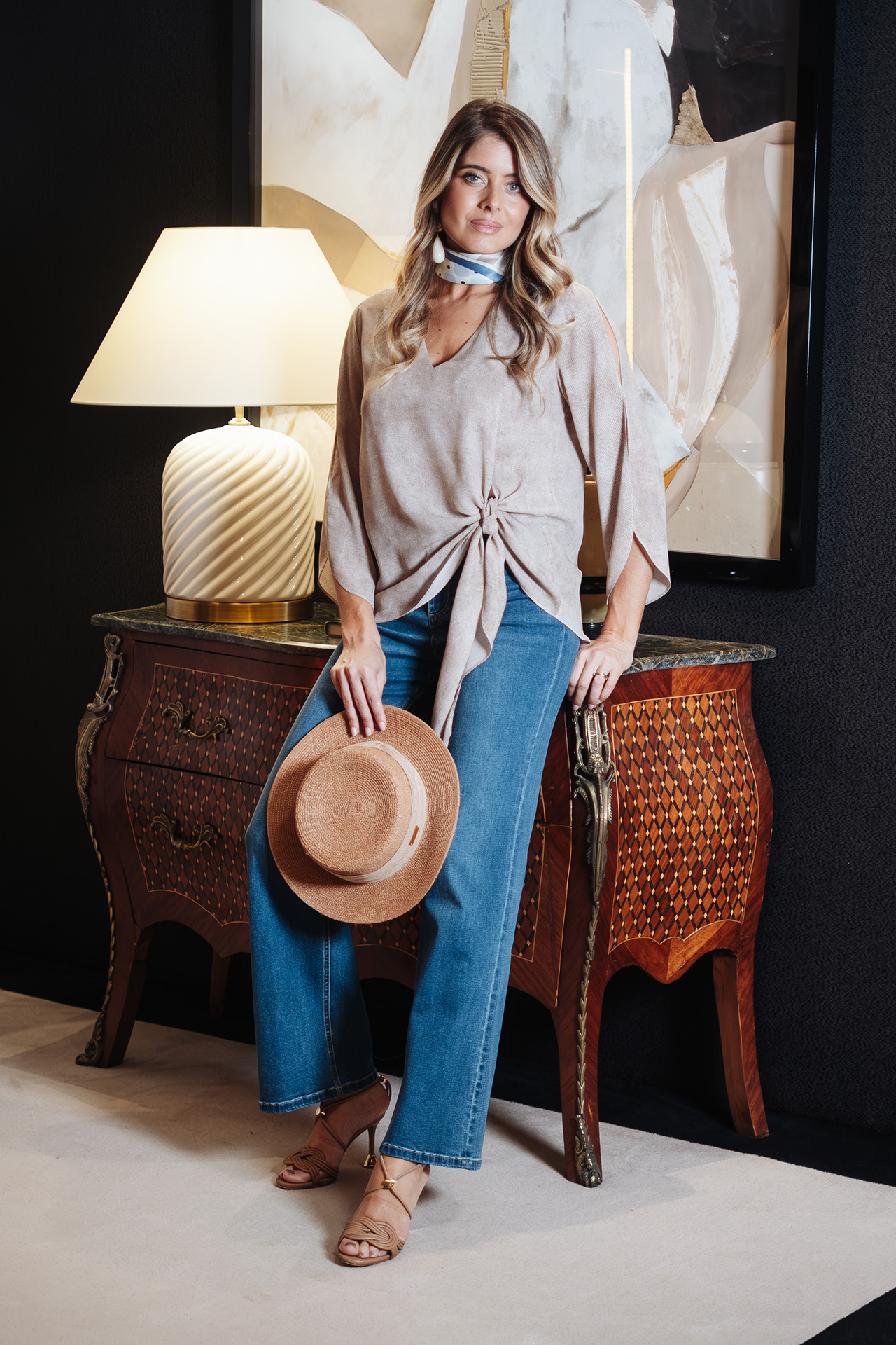 Túnica laçada lateral