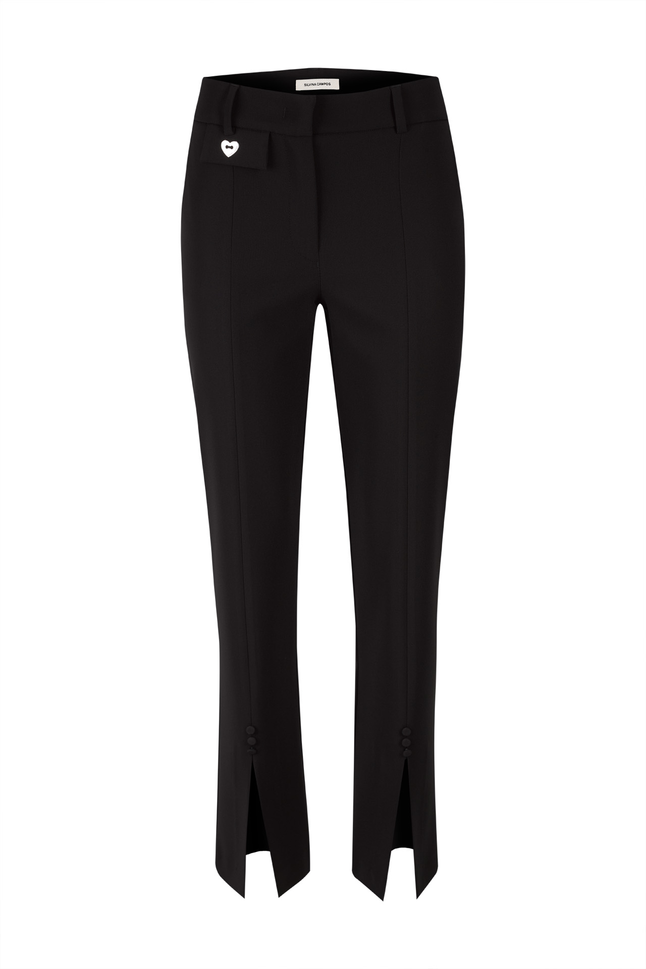 Trousers with opening at the bottom