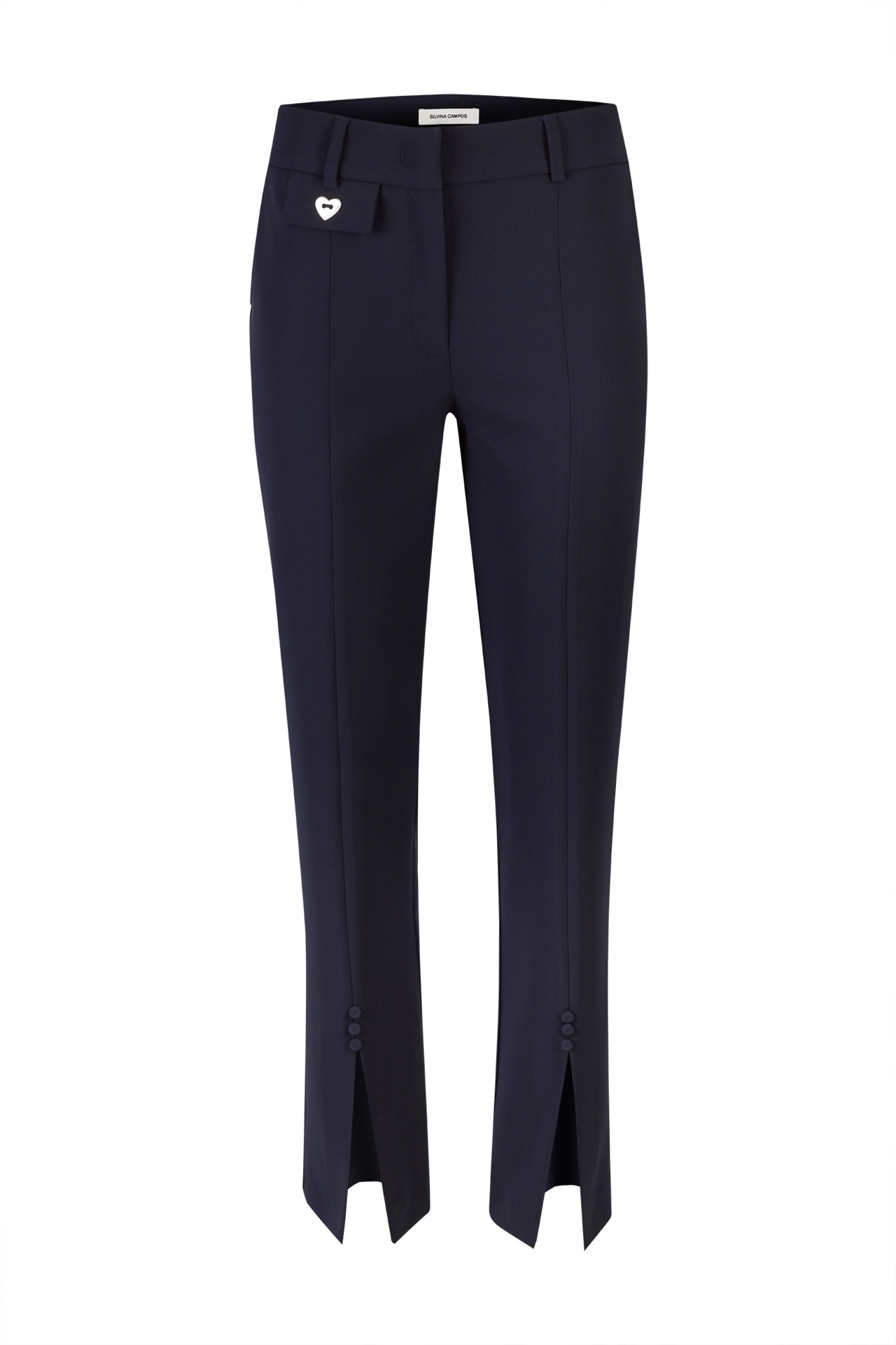 Trousers with opening at the bottom