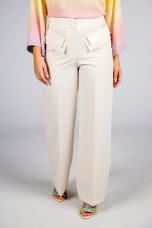 Trousers with double front flap