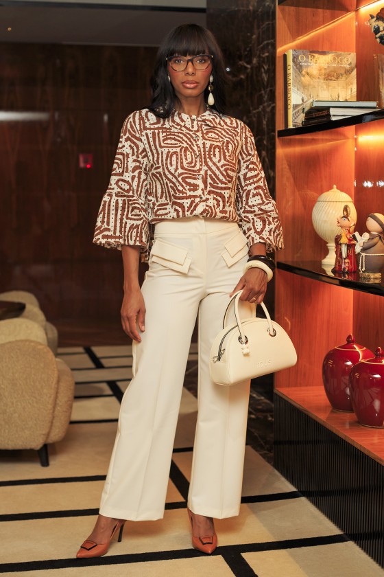 Trousers with double front flap