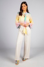 Trousers with double front flap