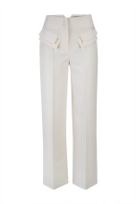 Trousers with double front flap