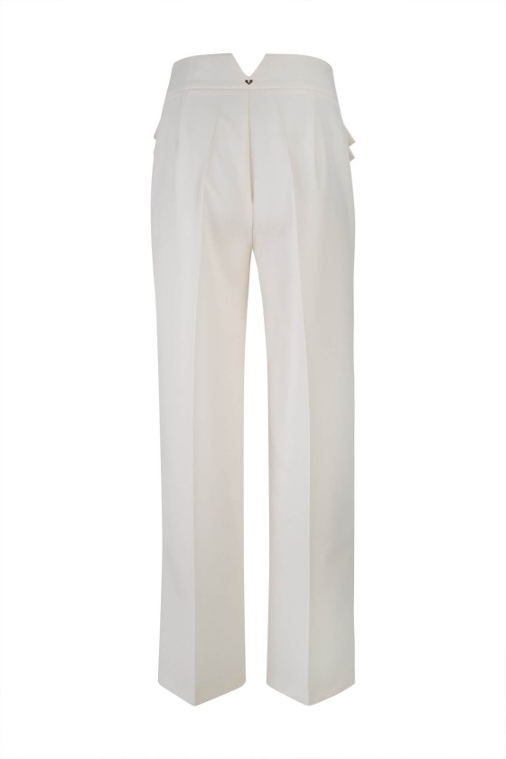 Trousers with double front flap