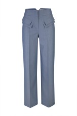Trousers with double front flap