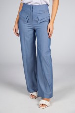 Trousers with double front flap