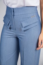 Trousers with double front flap