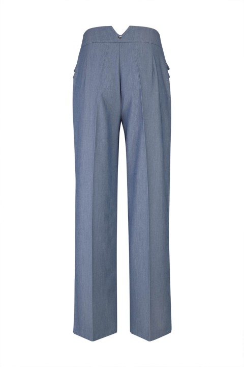 Trousers with double front flap