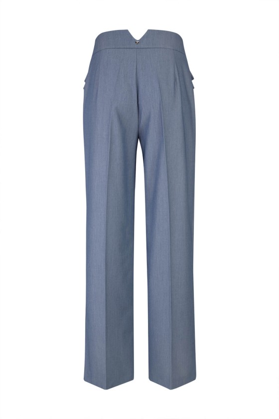 Trousers with double front flap