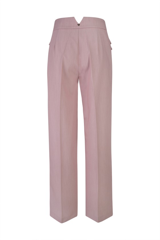 Trousers with double front flap