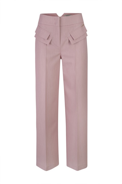 Trousers with double front flap
