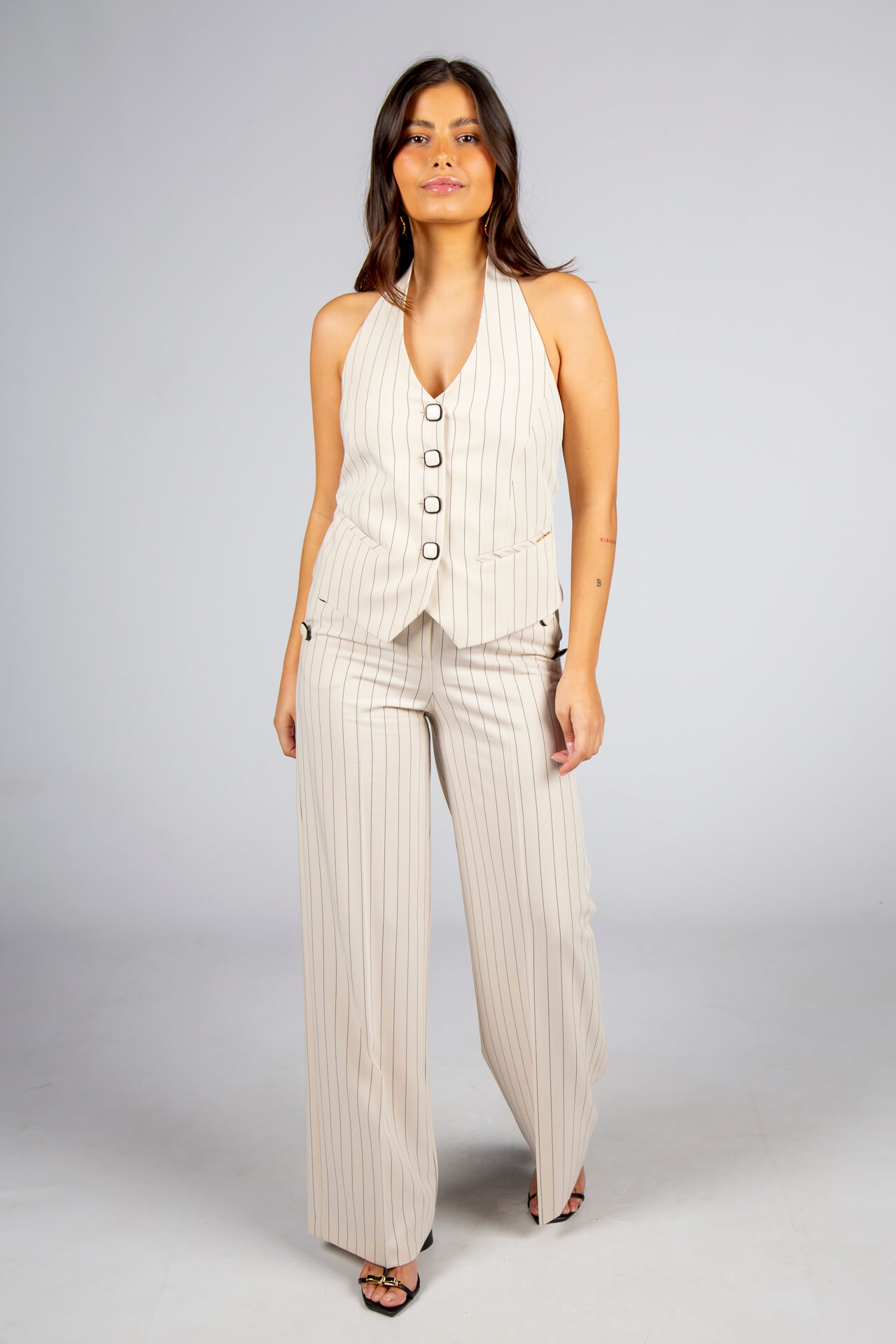 Pinstriped trousers