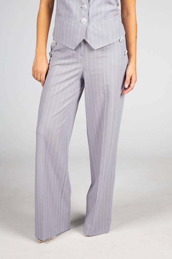 Pinstriped trousers