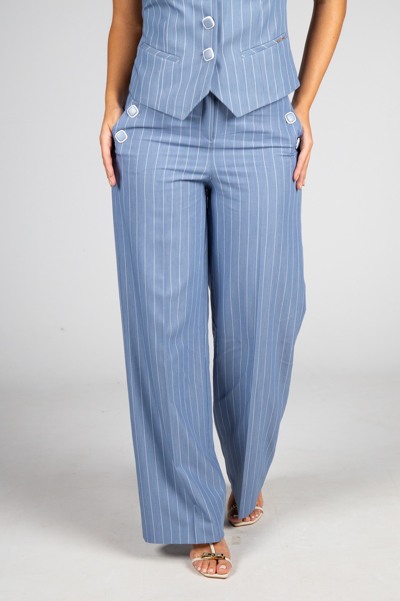 Pinstriped trousers
