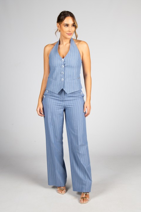 Pinstriped trousers
