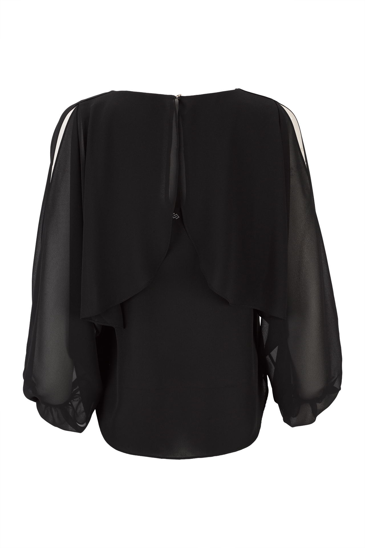 Blouse with cape-effect sleeves