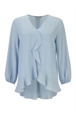 Blouse with ruffles and bow
