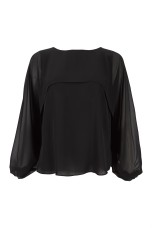 Blouse with cape-effect sleeves