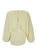 Blouse with cape-effect sleeves