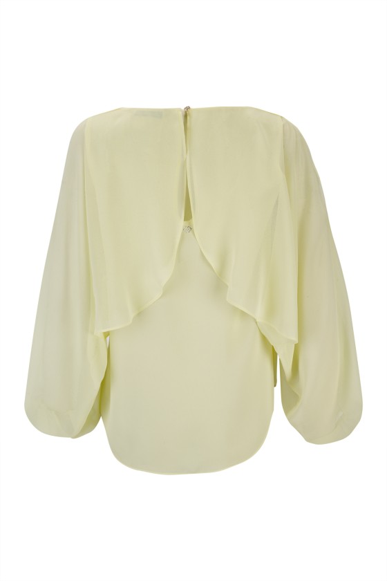 Blouse with cape-effect sleeves