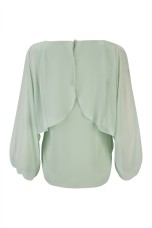 Blouse with cape-effect sleeves