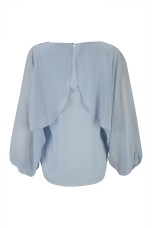 Blouse with cape-effect sleeves