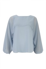 Blouse with cape-effect sleeves
