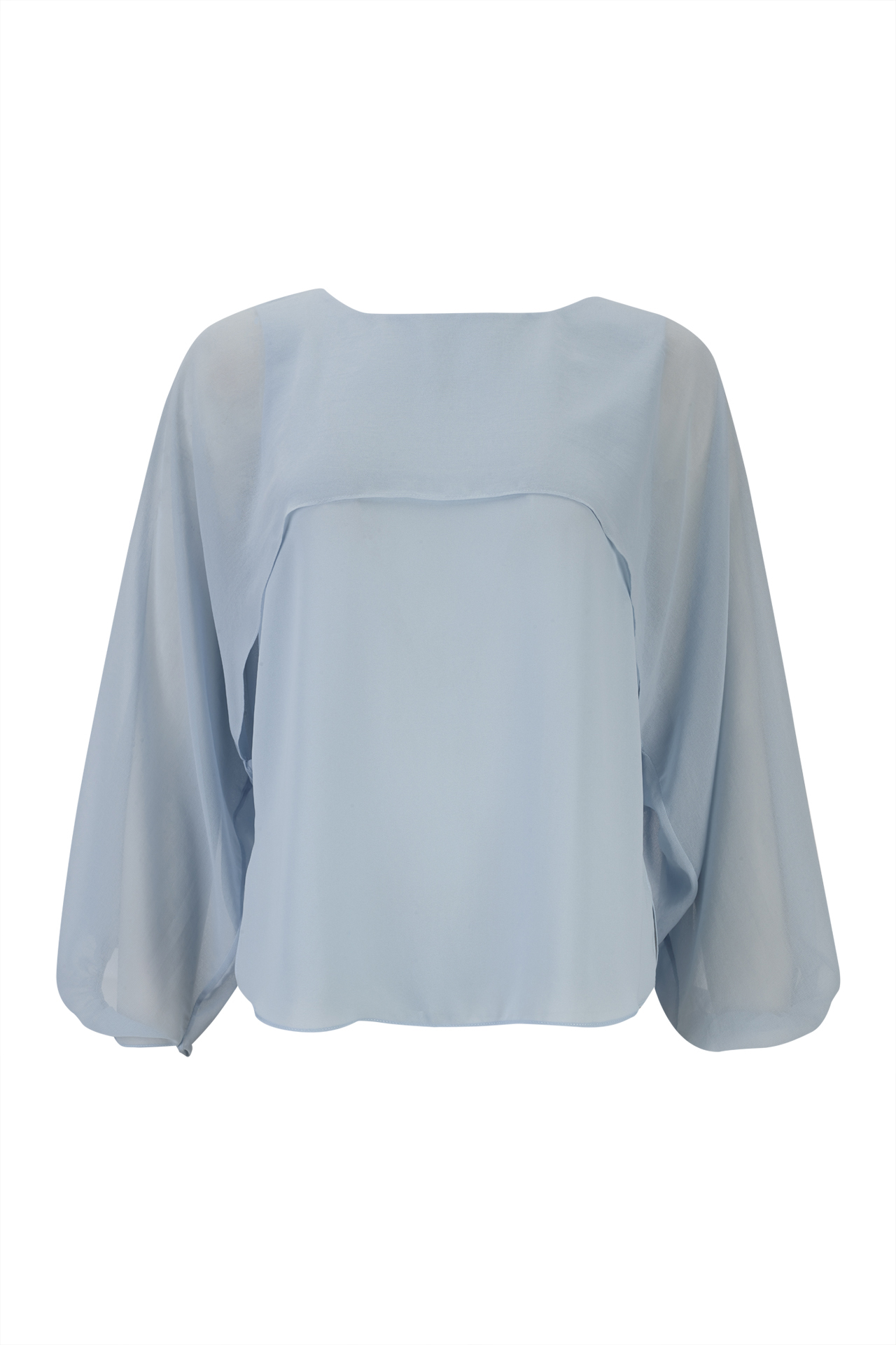 Blouse with cape-effect sleeves
