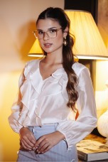 Atelier blouse with front ruffles