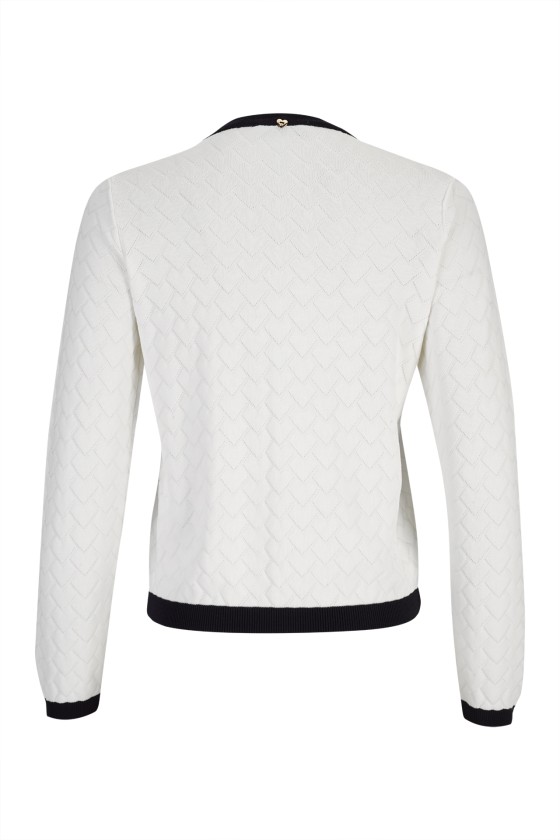 Knit cardigan with heart-shaped buttons