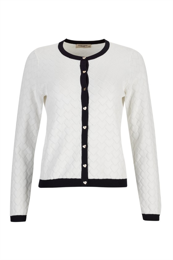 Knit cardigan with heart-shaped buttons