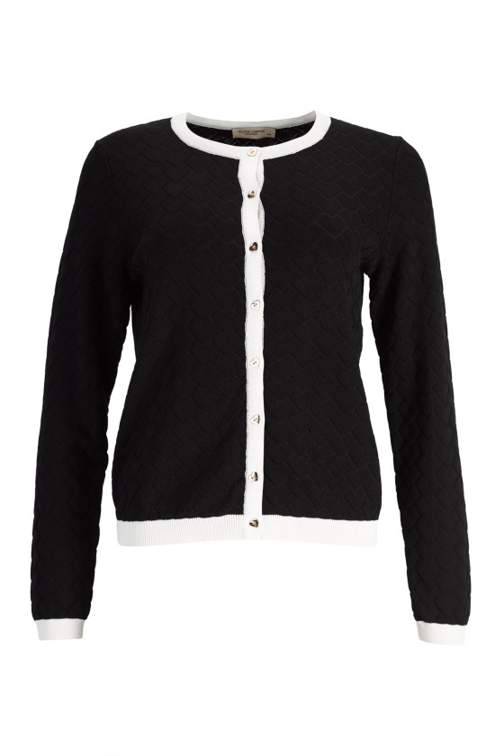 Knit cardigan with heart-shaped buttons