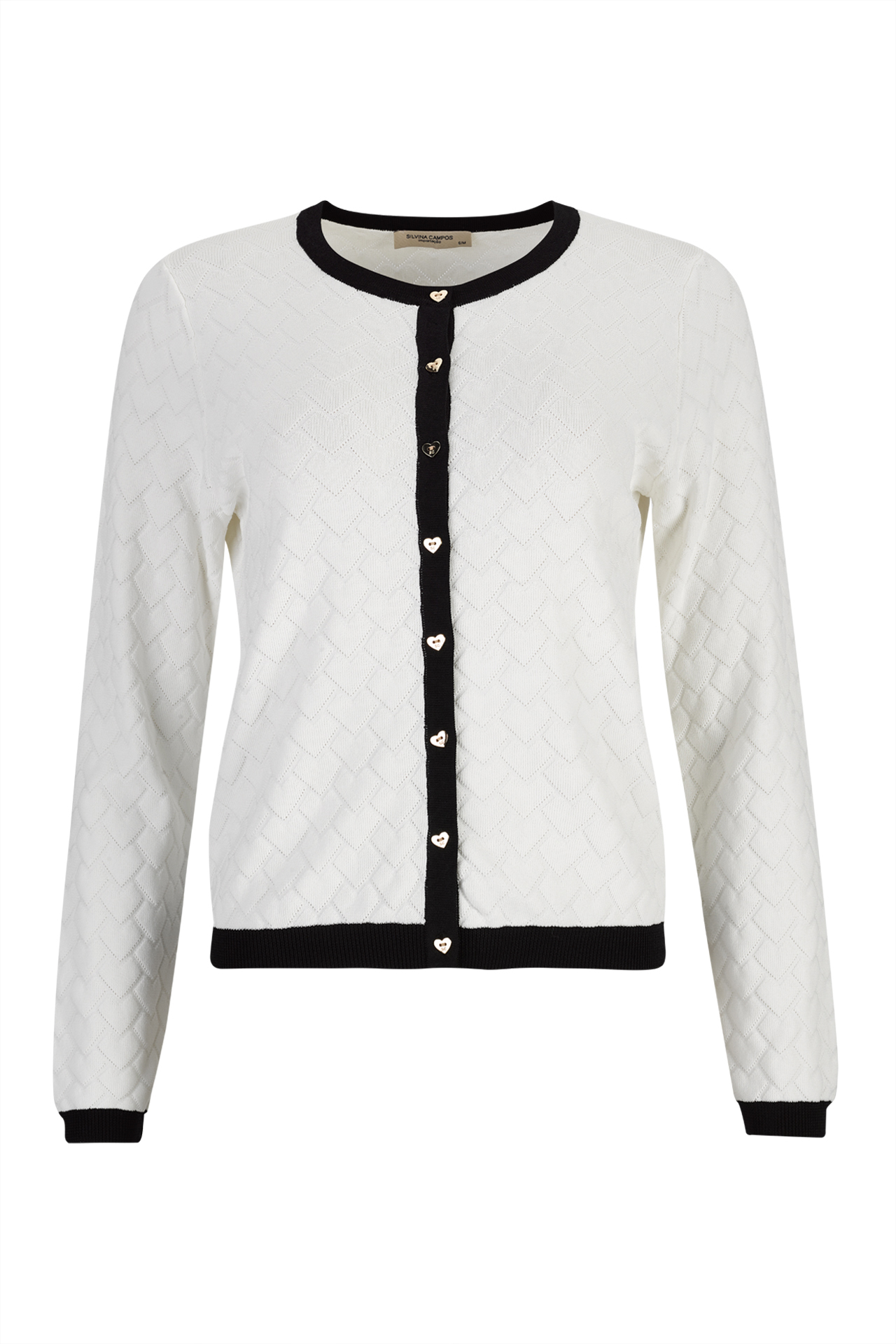 Knit cardigan with heart-shaped buttons